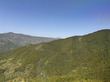 Vista view of the mountains from Tairyuji ropeway.