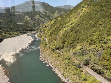 View of Naka River from temple 21 ropeway.