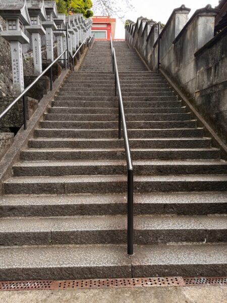 Steps leading to temple 23 main hall and pagoda.