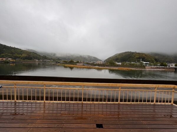 Foggy inlet in Hiwasa, Japan after a rainy night.