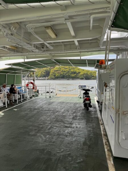 Inside the ferry on Shikoku 88.