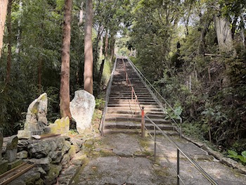 Steps are another symbol of asceticism on the pilgrimage trail.