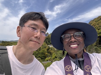 My guide and new friend to the minshuku above temple 35.