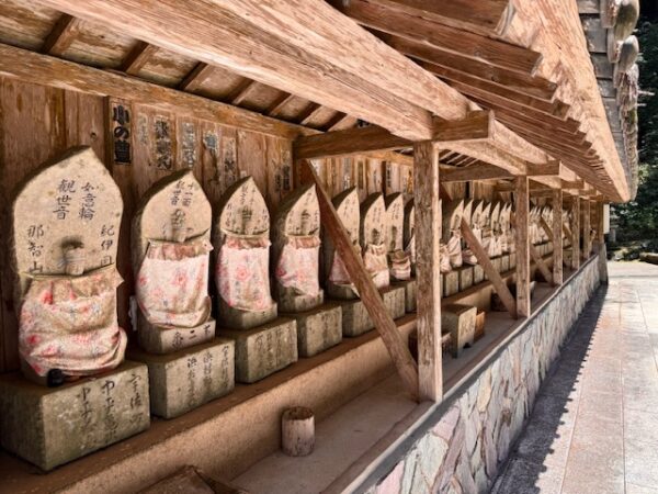 A line of statues for people to make wishes and state their dreams.