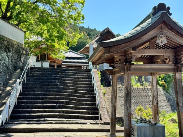 Stairs leading to main temple at no. 42, Shikoku pilgrimage.