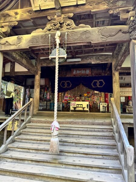 Closeup of main temple building. on stretch of Shikoku 88 pilgrimage.