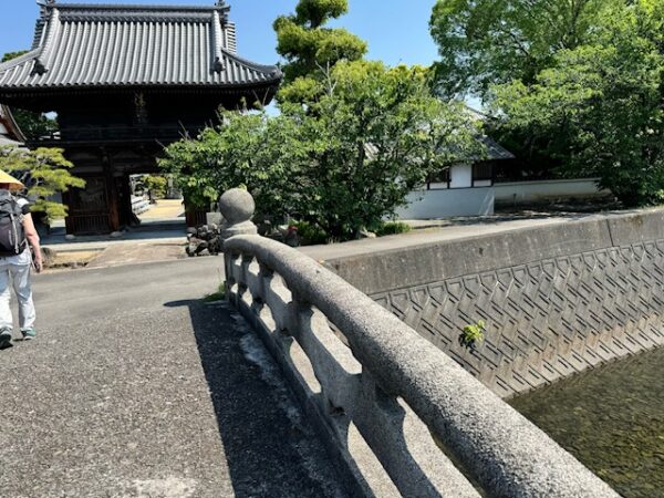 A stretch of stone bridge on temple grounds.