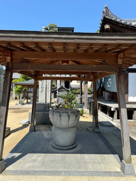 Incense urn in front of the main temple building.