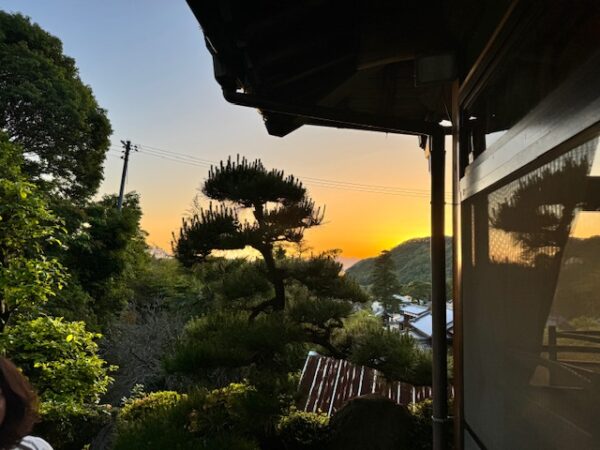 Sunset viewed from the guesthouse in Omishima.