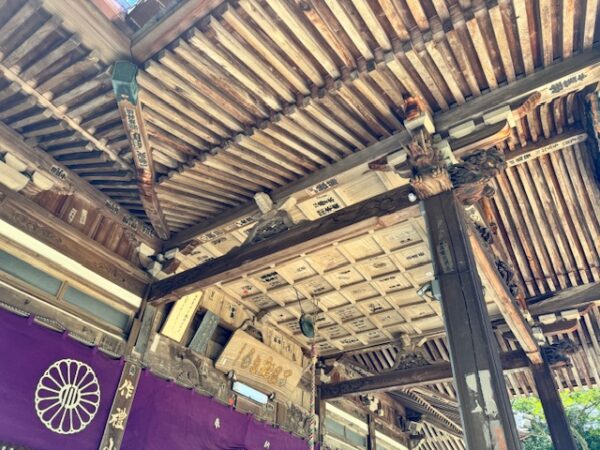 Rafters on a temple building on the pilgrimage path.