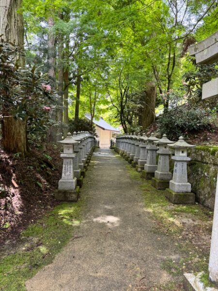 A walkway in Unpen-ji temple on Shikoku pilgrimage.