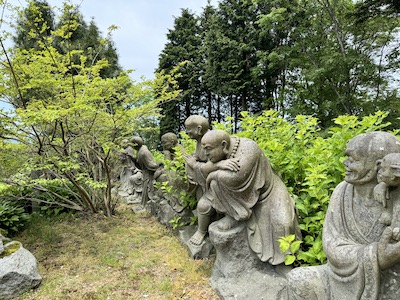 Buddha followers at Unpen-ji temple on Shikoku pilgrimage.