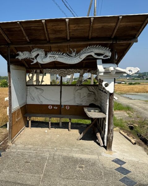 A henro hut for stopping on the way to the renovated and renewed Japanese temples outside Toyohoma. 2