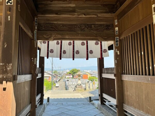 View from temple gate of renovated temples 68 and 69 just before exiting.