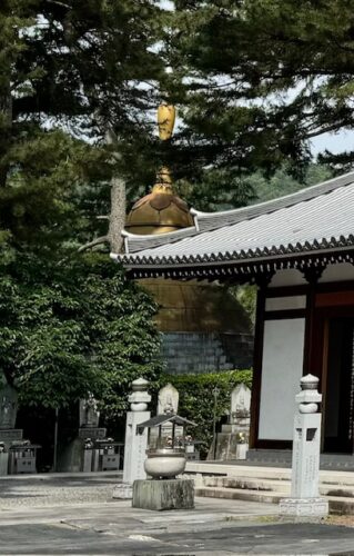 The golden memorial dome at Zentsu-ji temple.