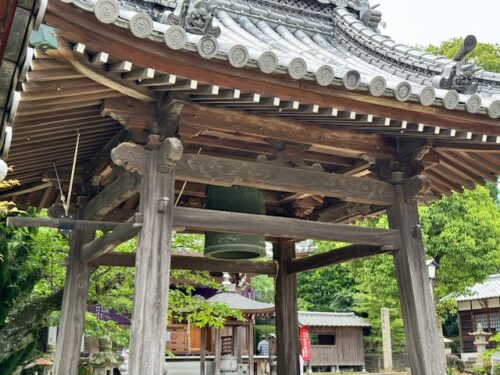 Bell tower at temple rebuilt by Kukai.