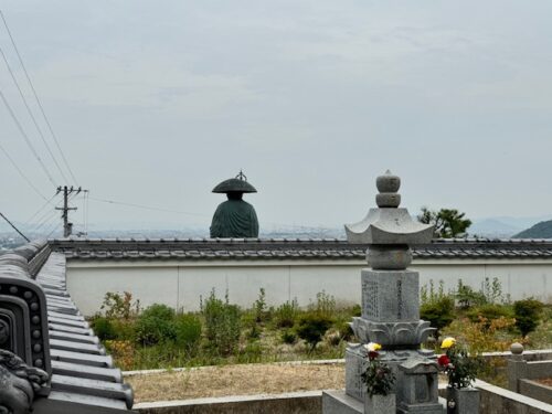 Statue of Kukai overlooking Zentsuji town.