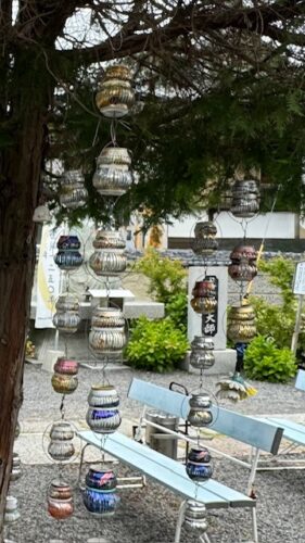 Soda can art at Temple dedicated to Kukai.