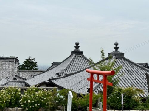 Red torii gate at Temple dedicated to Kukai.2