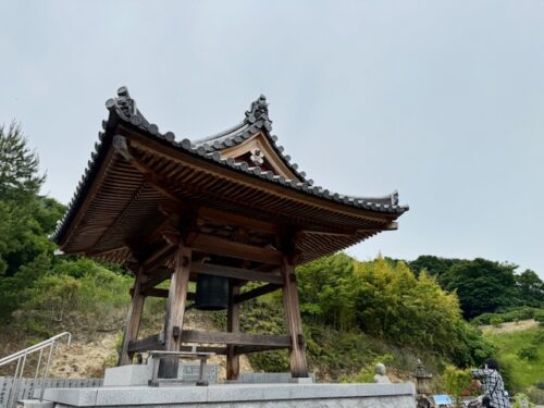 Bell tower on temple grounds on pilgrimage path after Kukai.