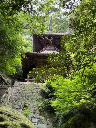 Two-storied pagoda at Iyadani-ji on Shikoku pilgrimage.