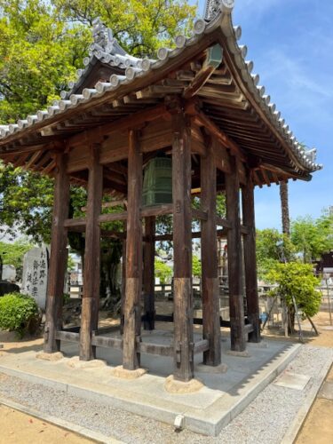 Bell tower at Konzo-ji temple on Shikoku pilgrimage trail.