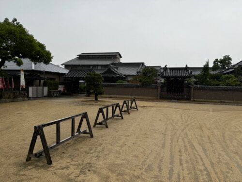 The rain and overcast sky create a mellow mood at temple 87 on Shikoku pilgrimage.2