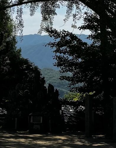 Beautiful sky and forests on the way to Okubo-ji temple on Shikoku island.