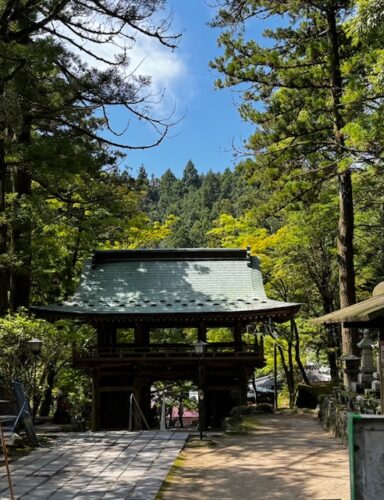 Wood gate at Okubo-ji temple on Shikoku island.