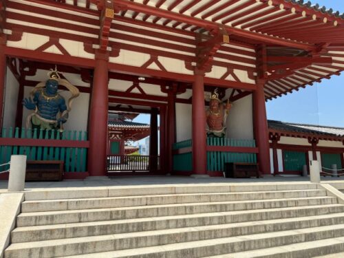 Niomon gate at Shitenno-ji temple in Osaka, Japan.