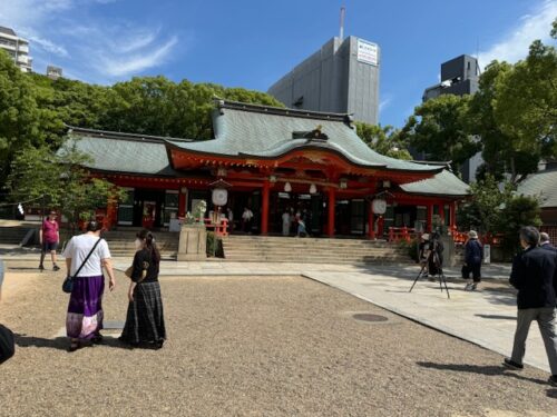 Kondon or main hall at Ikuta shrine in Kobe, Japan.3