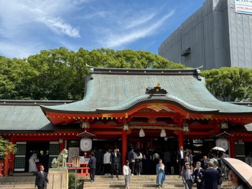 Kondon or main hall at Ikuta shrine in Kobe, Japan.4