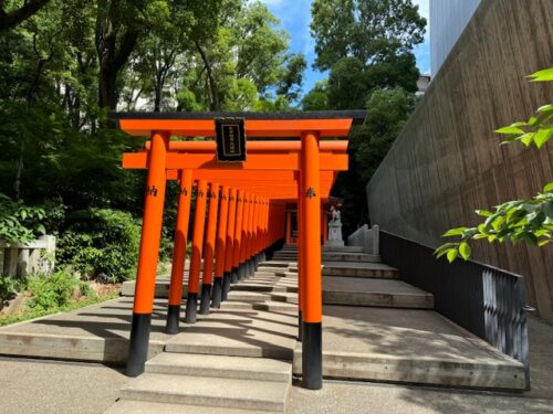 Inari shrine at Ikuta shrine in Kobe, Japan.