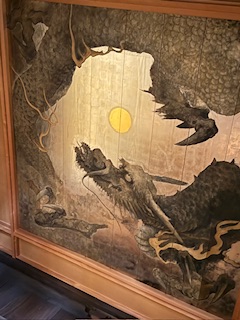 Dragon painting on hall ceiling at Ryozen-ji on Shikoku, Japan.