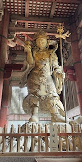 Guardian inside Nara temple.