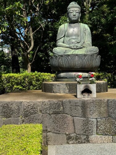 Seated Buddha at Senso-ji temple in Tokyo.