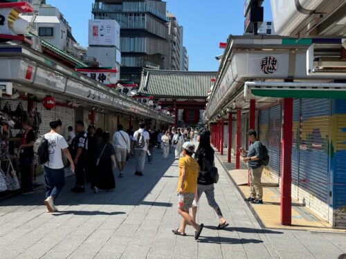 Exit from Sensoji temple at the promenade shopping street.