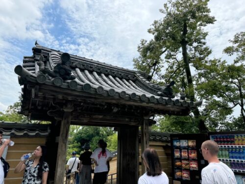 Exit gate at Kinkaku-ji temple in Kyoto, Japan.