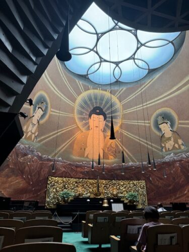 Painted mural at Issin-ji Sanzenbutsu-do in Osaka.