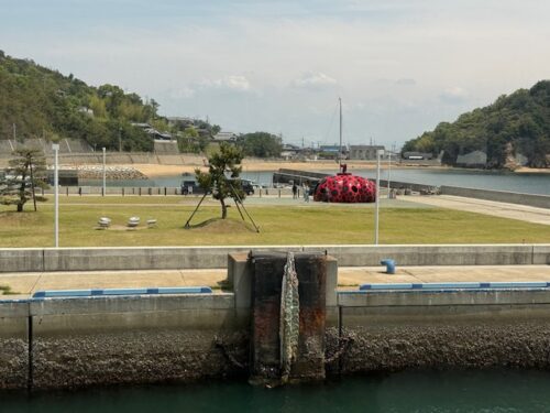 A park at the ferry port at Naoshima island in Japan.