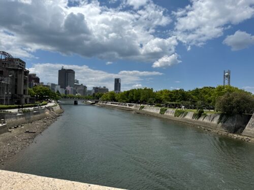 River at front of Hiroshima Peace Park.