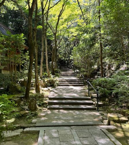 Stones steps on Mitaki-dera precinct grounds.