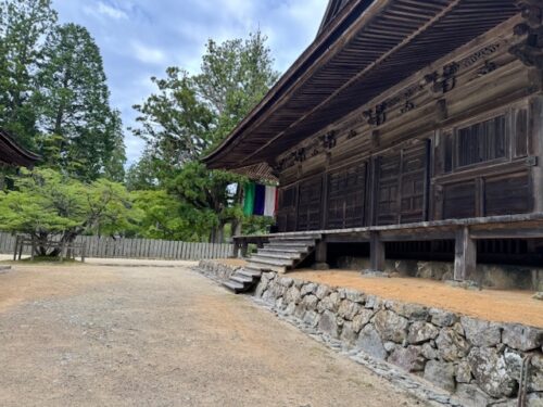 Hall building at Garan temple complex at Koyasan, Japan.