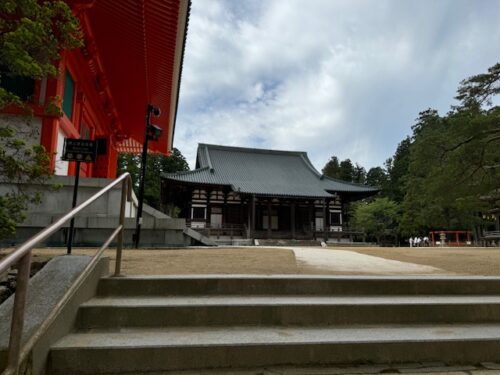 View at entrance to Garan Temple complex at Koyasan, Japan.