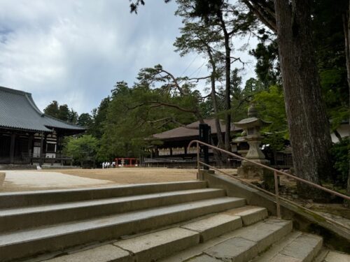 Steps leading to Garan temple complex at Koyasan, Japan.