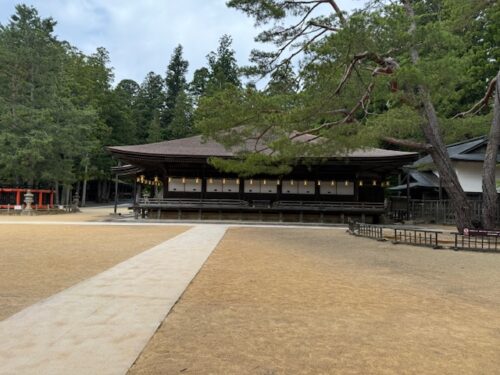 Great hall at Garan temple complex in Koyasan, Japan.