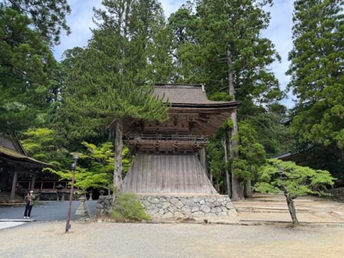 Bell tower at Garan temple complex in Koyasan, Japan.