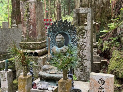 Fudo figure at a tomb in Okunoin in Koyasan, Japan.