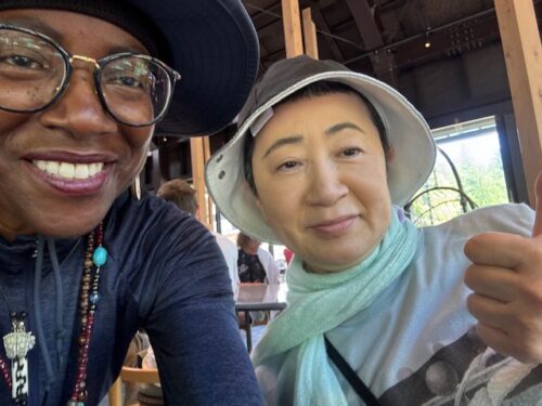 Ohenro and friend at lunch in Koyasan, Japan.